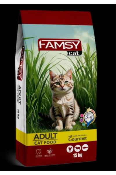 FAMSY KEDİ MAMASI TAVUK ETLİ  15 KG